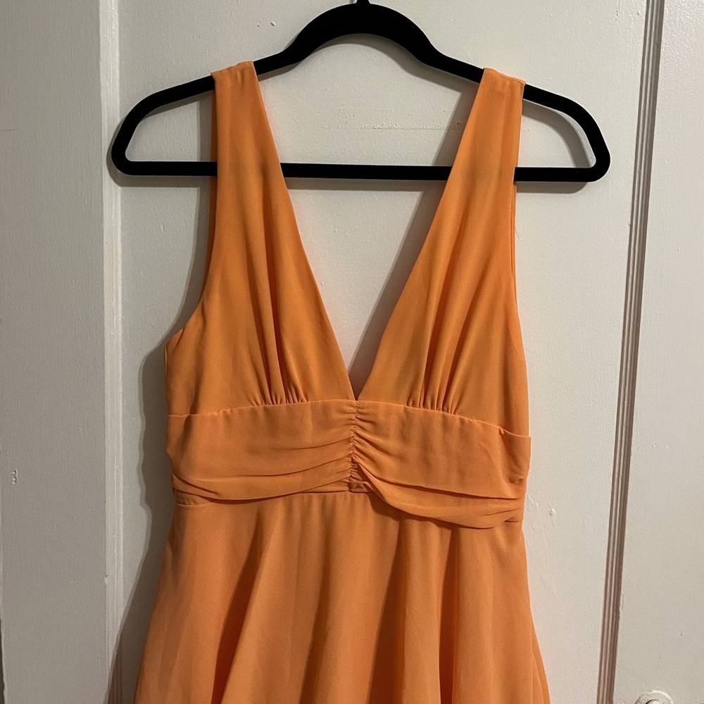 Lulu’s Light Orange Celebration Time Tiered Dress | Wedding Guest Dress | M